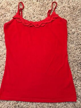 The Limited Red Ruffle Trim Camisole